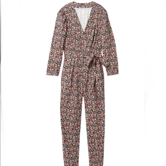 Rebecca Taylor La Vie Gitane Floral Wrap Cotton Long Sleeve Jumpsuit Size Large - Picture 7 of 16